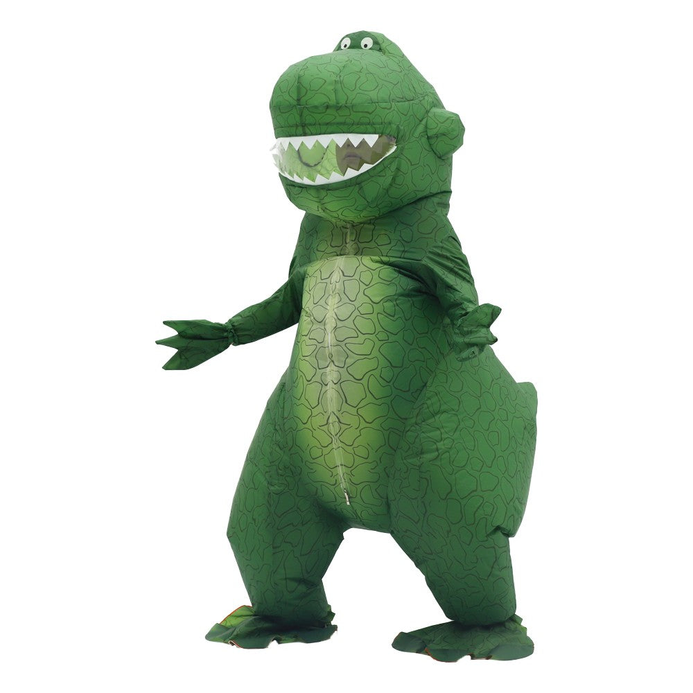Green Dinosaur Inflatable Costume Mascot Parade Adult Character Cosplay Animal Birthday Halloween Party Event Set