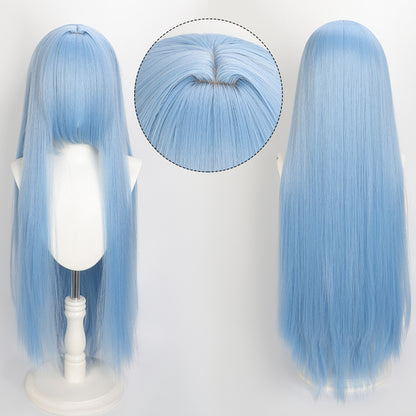 Peruca Colorida de 100cm Longa Lisa Cosplay Anime Fantasia Festa Perucas Sintéticas Resistentes ao Calor