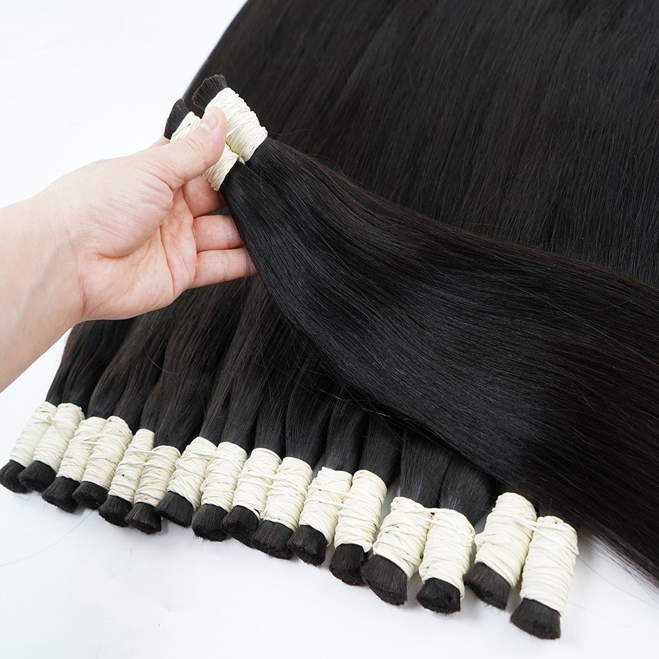 18A Cabelo Humano Duplo Desenho Vietnã a Granel Tranças Boho Extensões de Cabelo Curto Menos Liso Não Trama 300g 613#