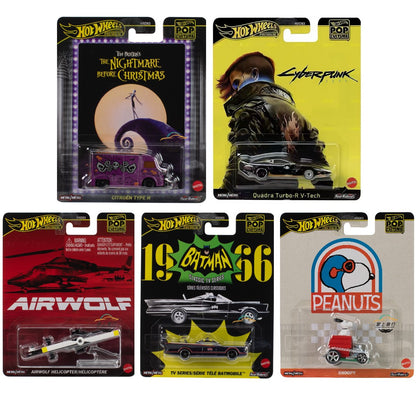 Hot Wheels HXD63-M Pop Culture Cyberpunk 2077 O Estranho Mundo de Jack Airwolf Batmóvel Modelo de Carro