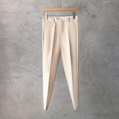 Slim Fit Trousers for Men Tressed Man Suits Pants Cheap Summer 2025 New in Dress Work Wear Elegant Suit Pants Clothes Z107