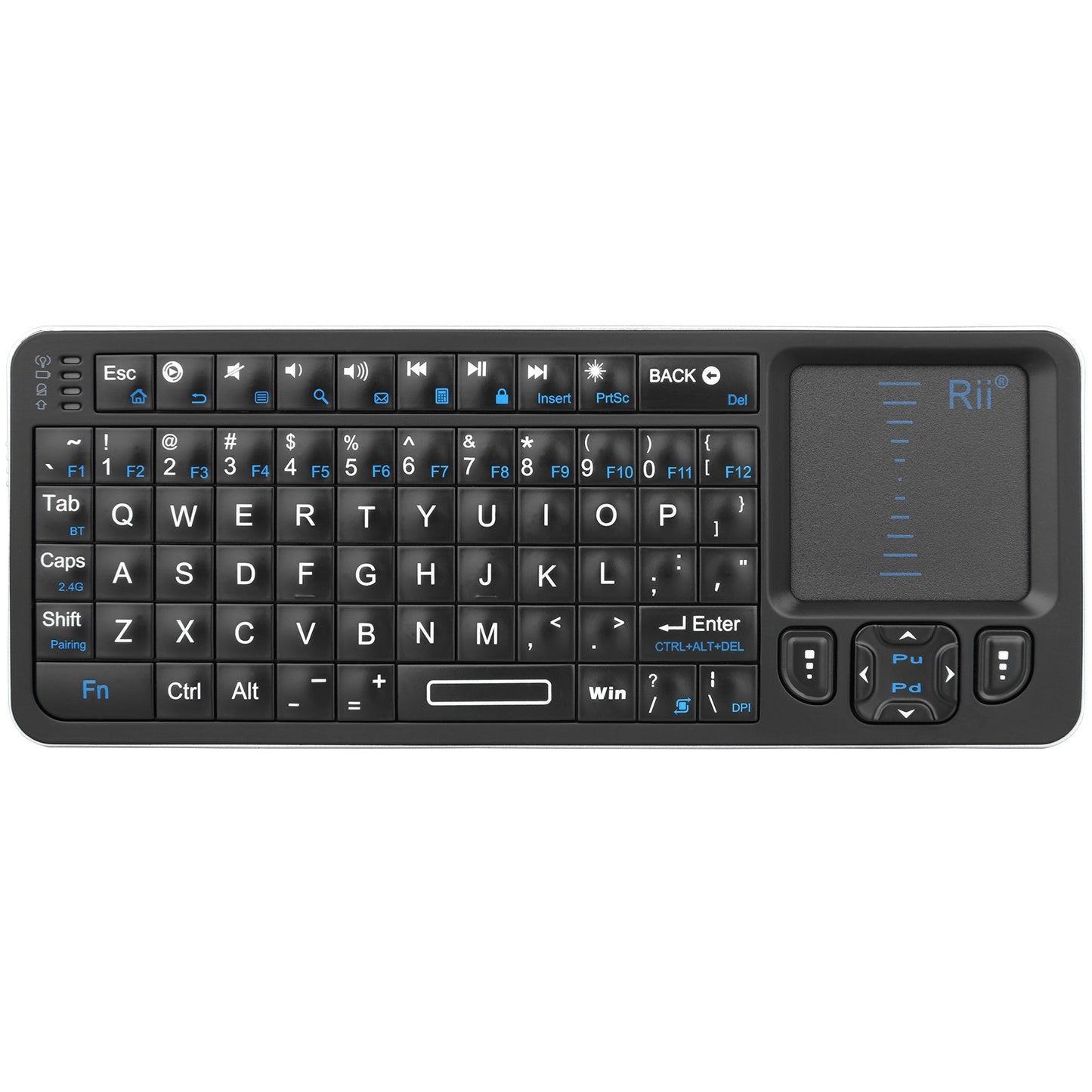 Rii K06 Mini Bluetooth Keyboard,Backlit 2.4GHz Wireless Keyboard with IR Learning Touchpad Android TV Box? Mac, Laptop, Windows