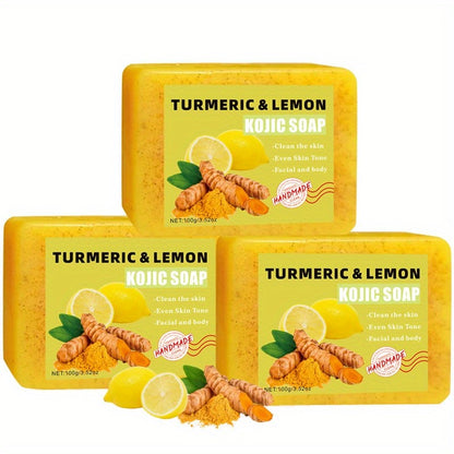 Sabonete amarelo de limão e gengibre e sabonete de ácido cítrico, adequados para banhar o corpo todo, hidratando e limpando profundamente