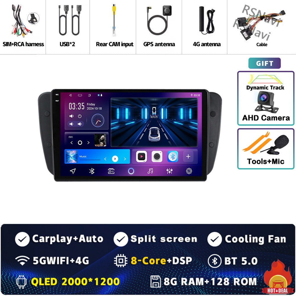 Android 15 For SEAT Ibiza 6J IV 4 2008 - 2015 2K QLED Stereo Car Radio Multimedia Video Player GPS AI Voice CarPlay Head Unit
