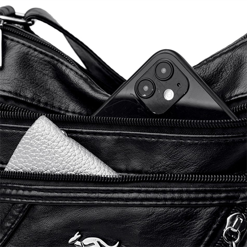 High Quality Soft Leather Luxury Purses and Handbags Women's Bag Designer Multi-pocket Crossbody Shoulder Bag for Women 2024 Sac