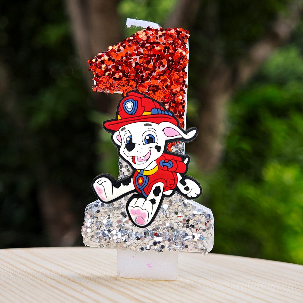 Paw Patrol Candle 0-9 Number Candle Paw Patrol Cartoon Character Party Cake Plug-in Birthday Cake Decoration Baby Shower Gift