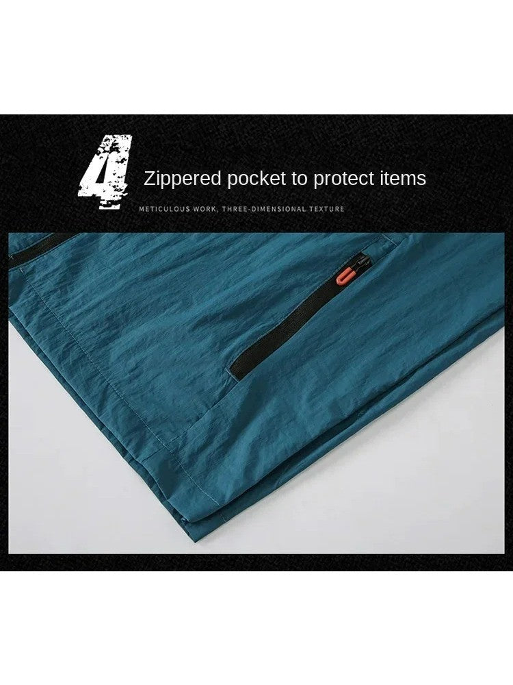 Men Summer Windbreaker Zip Pockets UV Sun Protection Jackets Breathable Ultra-light Working Clothes Outdoor Skin Thin Coats Camp