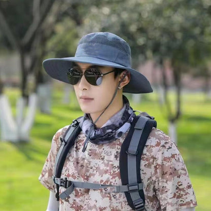 UV-proof Big Eaves Hat Summer Sunshade Fisherman Sunscreen Outdoor fishing Waterproof Quick drying Breathable Umbrella Cap Men
