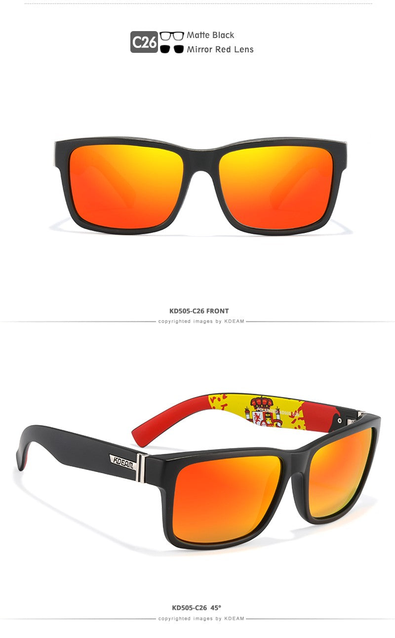 KDEAM Revamp Of Sport Men Sunglasses Polarized Shockingly Colors Sun Glasses Outdoor Driving Photochromic Sunglass With Box