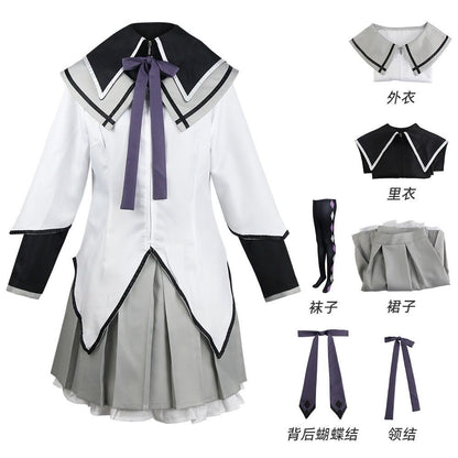 Anime Akemi Homura Cosplay Costume Fighting Uniform Stockings Akemi Homura Outfits