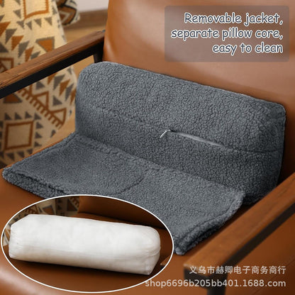 Recliner Pillow Neck Support Adjustable with Storage Pocket Sofa Cervical Spine Support Pillow for Travel and Home Sofa Armchair