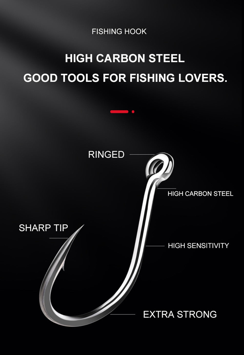 FTK 50-100pçs Anzol de Pesca Dourado Aço de Alto Carbono 1#-12# Anzol Farpado com Olhal Anzóis Vermelhos para Pesca de Carpa