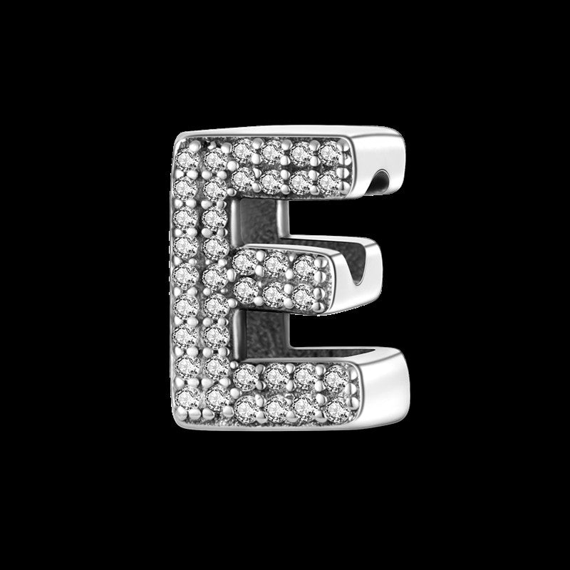 Fit Original Bangle Bracelet DIY A-Z Alphabet Charms Bead 925 Sterling Silver CZ Zircon LOVE Letter Dangle Pendant Jewelry Gift
