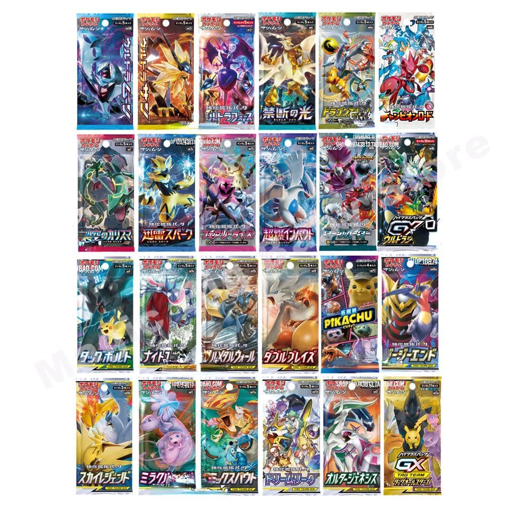 [Compre 5 Leve 1 Grátis] Cartas Pokémon Versão Original Genuína Japonesa Sol e Lua Espada e Escudo Pacote de Booster Nobre Pocket