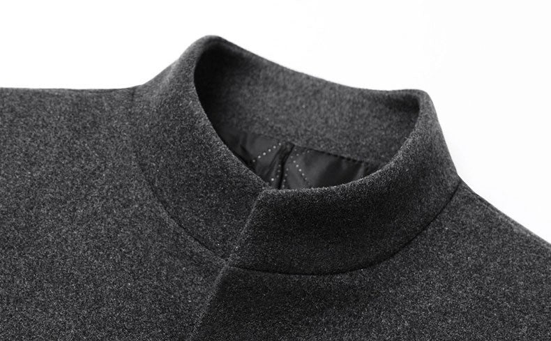 Winter Jacket Men Wool Pea Coat Oversized Overcoat Solid Business Casual Coat Men's Clothing Woollen Coats 4XL AF2011