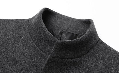 Winter Jacket Men Wool Pea Coat Oversized Overcoat Solid Business Casual Coat Men's Clothing Woollen Coats 4XL AF2011