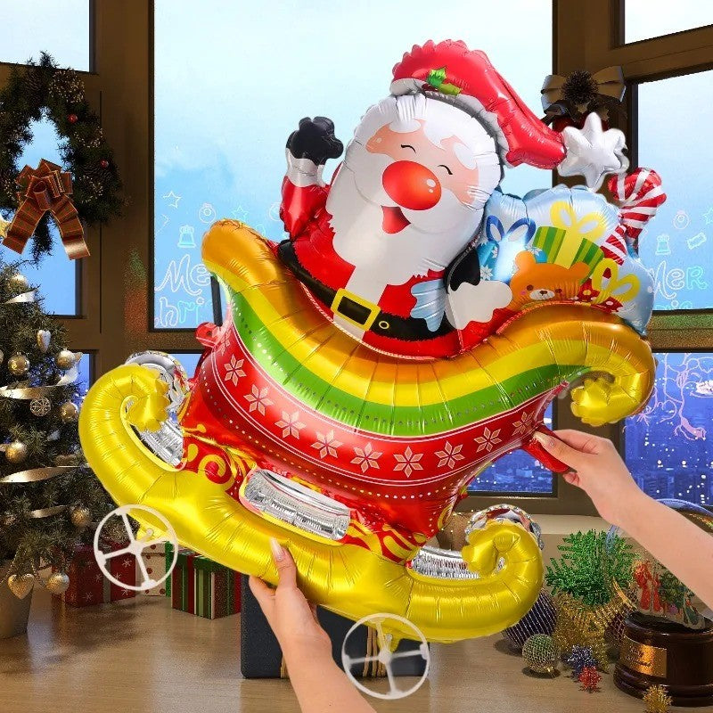 Large Christmas Standing Balloons Christmas Aluminum Film Balloon Santa Claus Snowman Balloon for New Year Xmas Party Home Decor