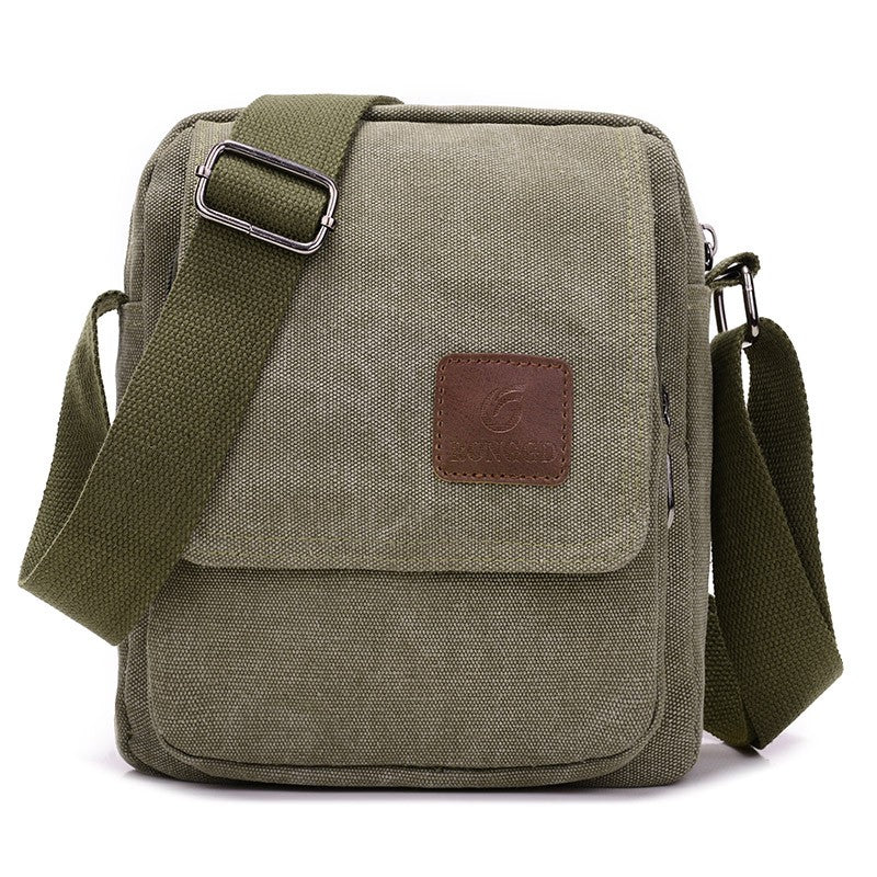 Casual crossbody bag, men's retro canvas crossbody bag, suitable for going out and daily commuting, shoulder bag