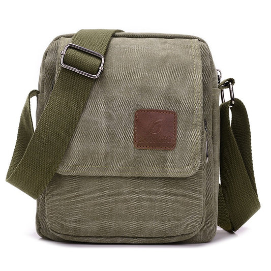 Casual crossbody bag, men's retro canvas crossbody bag, suitable for going out and daily commuting, shoulder bag