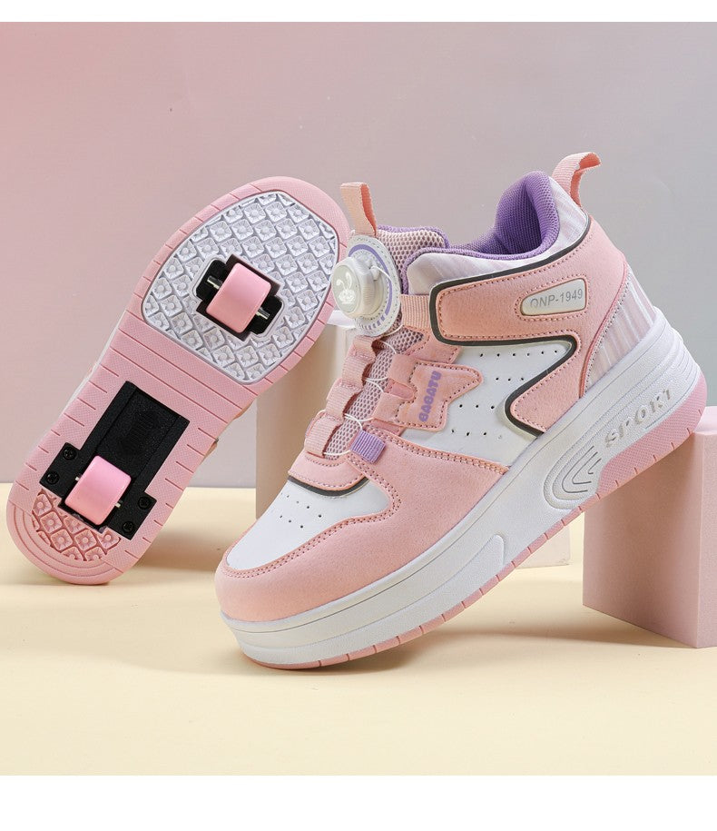 Children Junior Roller Skate Shoes Kids Sneakers with Two Boys Girls Wheels Shoes Running Adult Casual Boys Shoes size 31-42