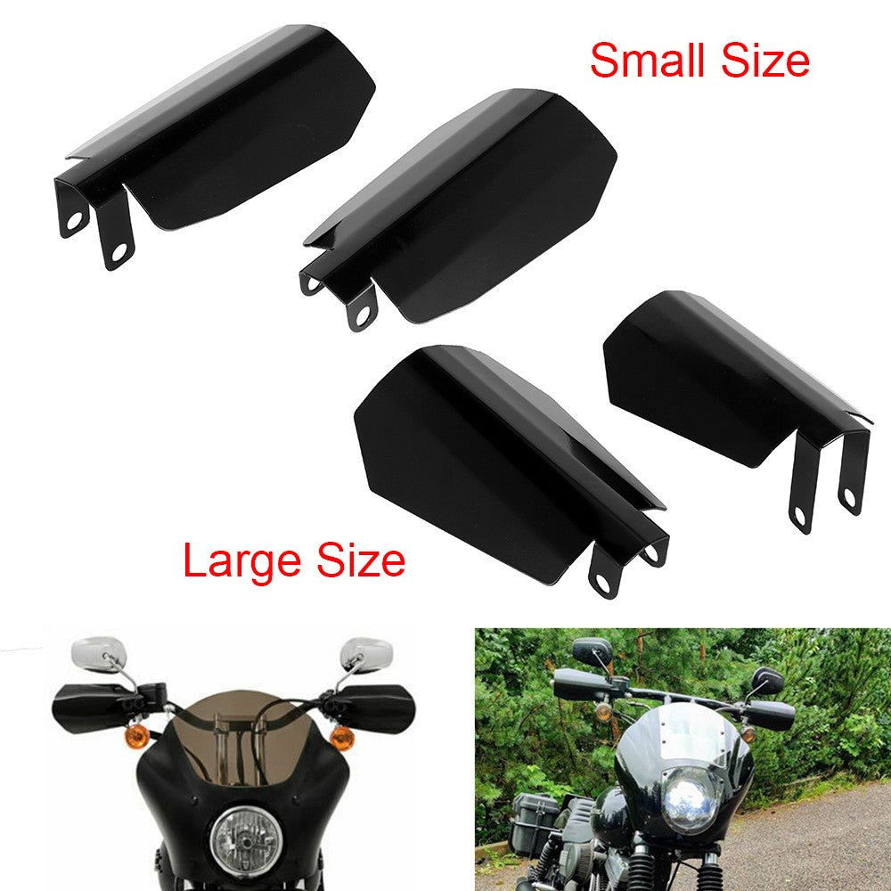 Par de Protetores de Mão de Motocicleta Sombra Preta com Corte de Caixão para Harley Sportster XL Dyna Baggers Proteção Contra Vento e Queda