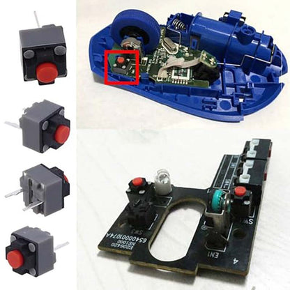 5PCS/10PCS KAILH 6 * 6 * 7.3mm Square Silent Mouse Micro Switch Thundersnake Logitech M330M220M590 Button Accessory