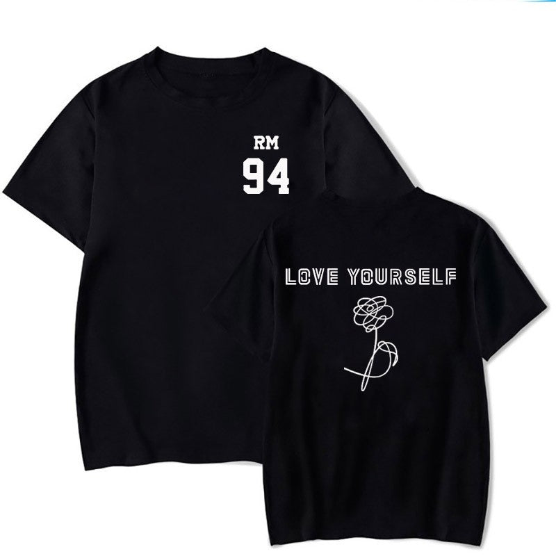 2025 Summer BTS LOVE YOURSELF Tear T-shirt Short-sleeved Casual Fan Top for Both Men and Women
