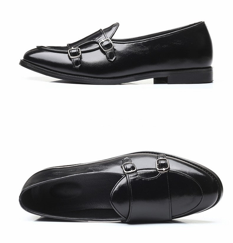 Man Shoes Leather Loafers designer Fashion Slip-on Casual Comfortable Double Monk Dress Shoe