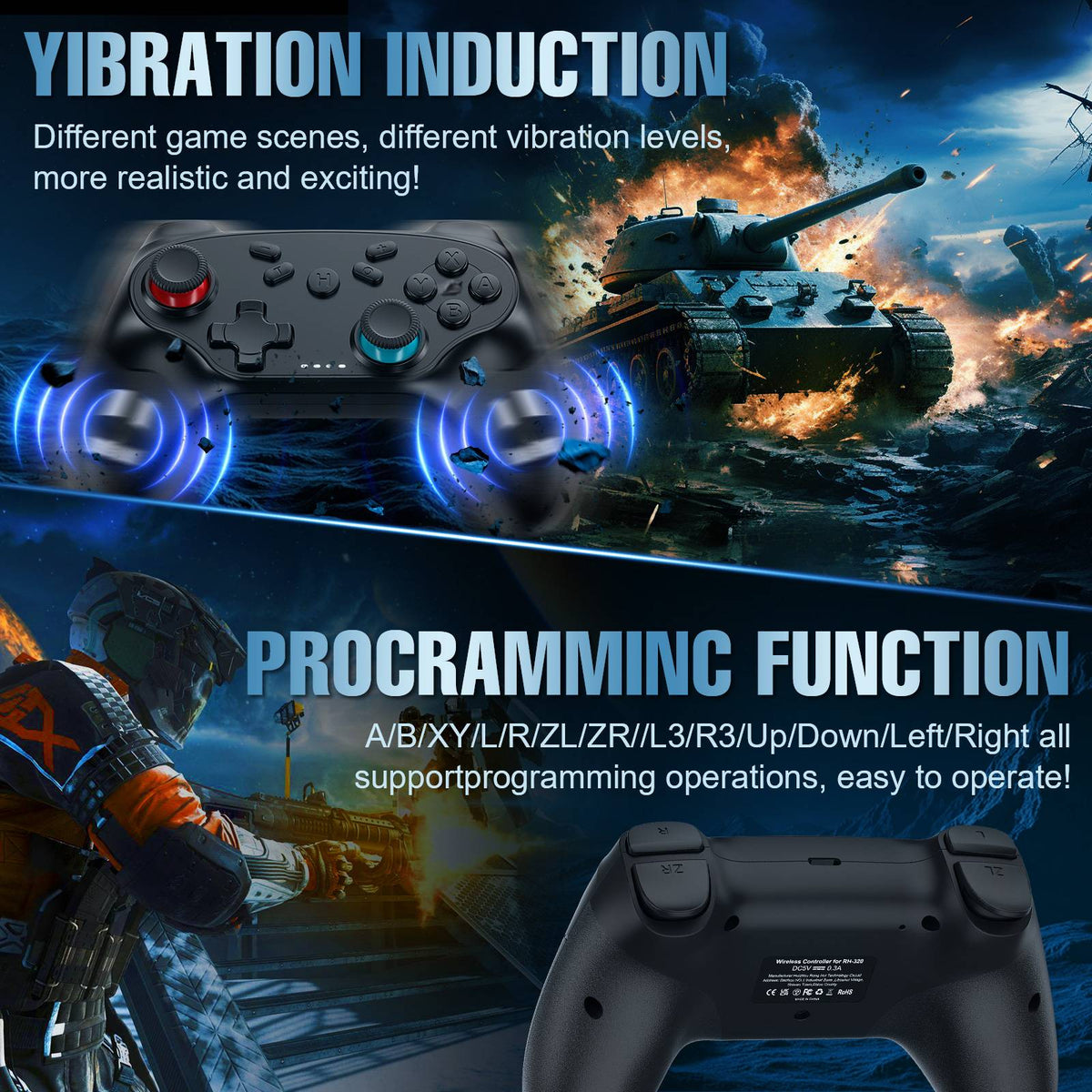 Wireless Controller For Nintendo Switch/Oled/Ios/Android Gamepads Turbo Game Controller Vibration Control Console Remote