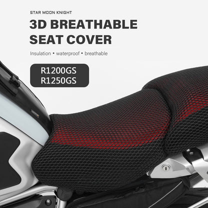 Capa de Assento de Tecido de Malha 3D Antiderrapante para Moto Almofada Impermeável para BMW R1200GS R 1200 GS ADV Adventure R1250GS R1250 GS