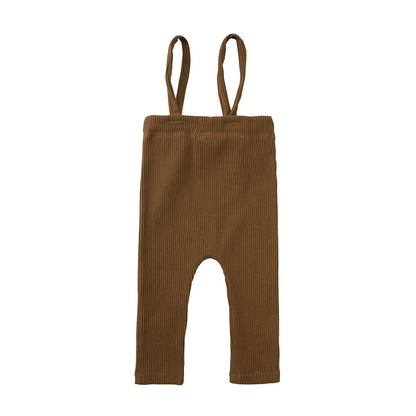 2025 Christmas Baby Suspender Pants with Hat Infant Knit Trousers Outfits Cute Toddler Newborn Casual Leggings Costumes