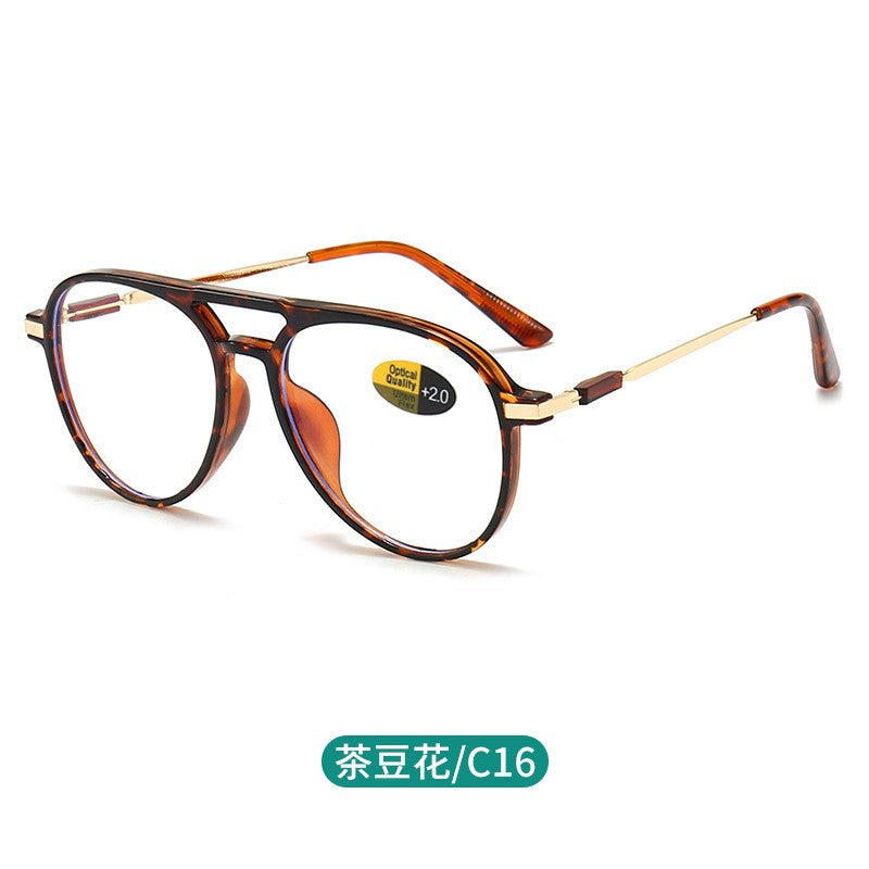Pilot Large Frame Anti Blue Light Reading Glasses Men Women Fashionable Light High-Definition Youthful High Quality Presbyopia