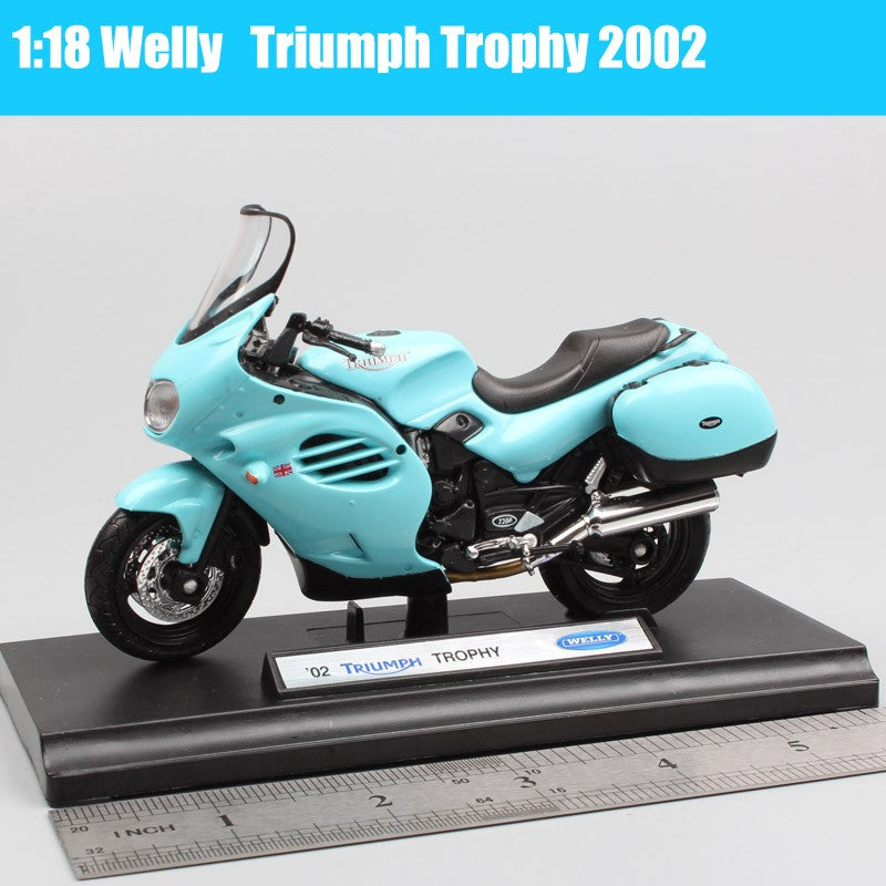 1/18 Escala Welly Triumph Tiger Explorer 800 Sprint RS Bonneville Daytona Trophy Thruxton 1200 Moto Diecast Modelo Brinquedo