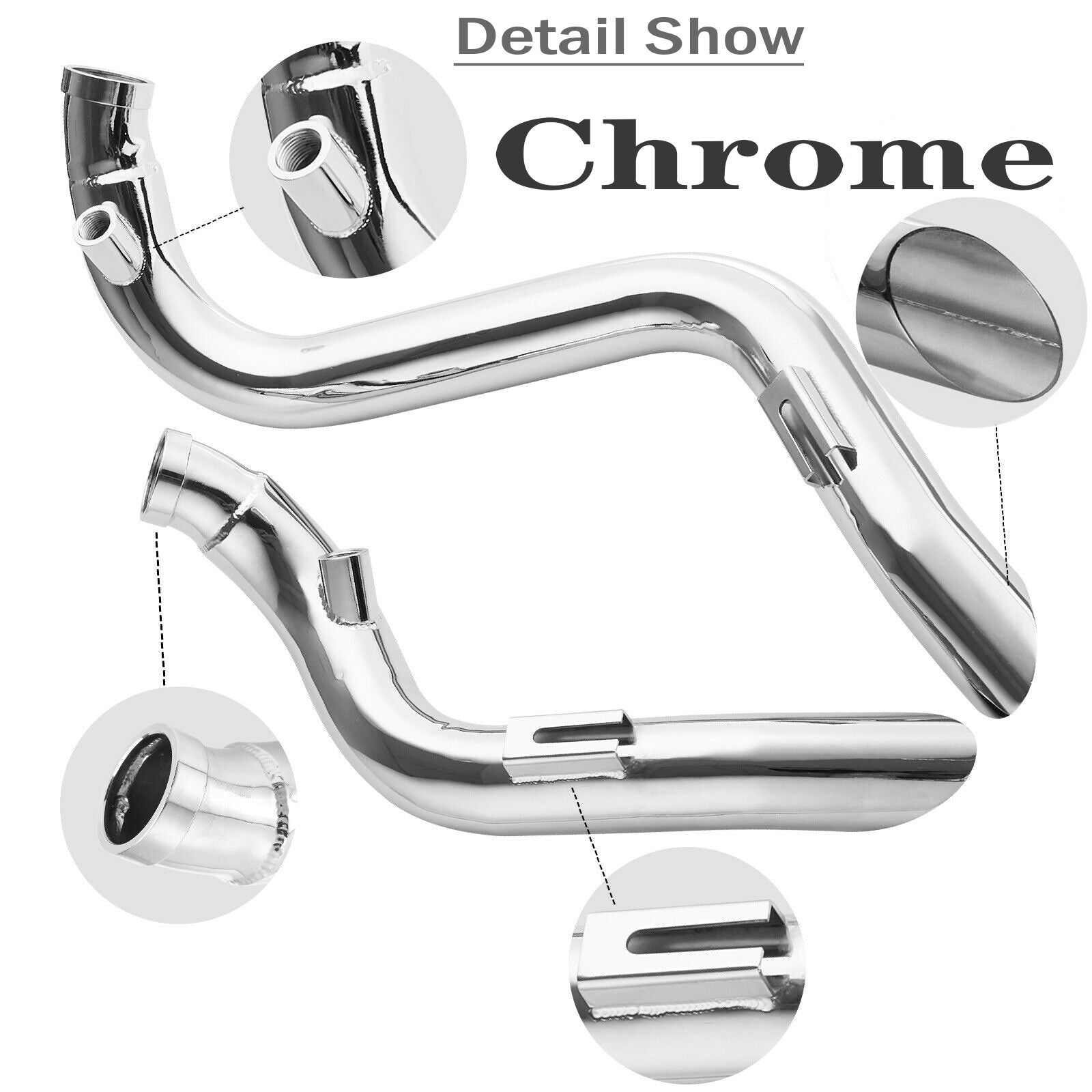 KEMIMOTO Motorcycle Exhaust Pipes 2" Drag Pipes Exhaust For Softail Dyna Sportster Chopper Bobber 1984-2017 Exhaust Systems Part