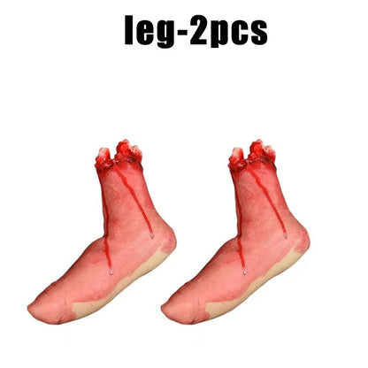 1-2PCS Scary Halloween Decor Bloody Broken Body Parts Fake Hands Legs Arms Brain Heart Horror Party Props