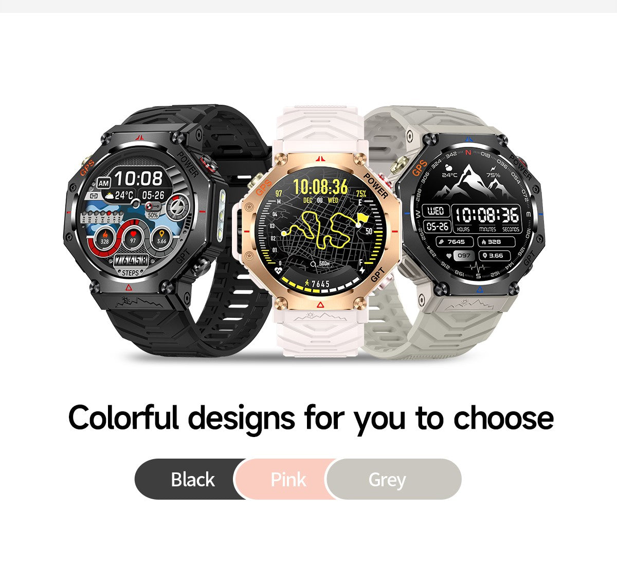 2025 Novo Smartwatch T-Rex 3 Ultra GPS Masculino 10ATM IP68 À Prova D'água GNSS de Banda Dupla Integrado Bússola Smartwatch Esportivo Militar