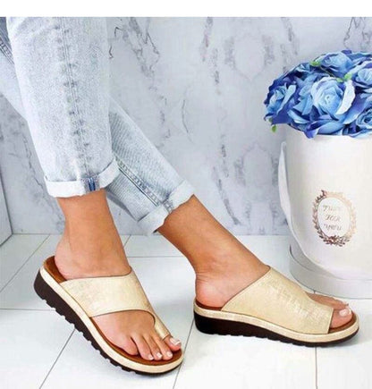 Women Shoes Sandals Orthopedic Corrector Ladies Sandals Flats Soft PU Leather Shoes Woman Sandals Flip Flops Sapato Feminino