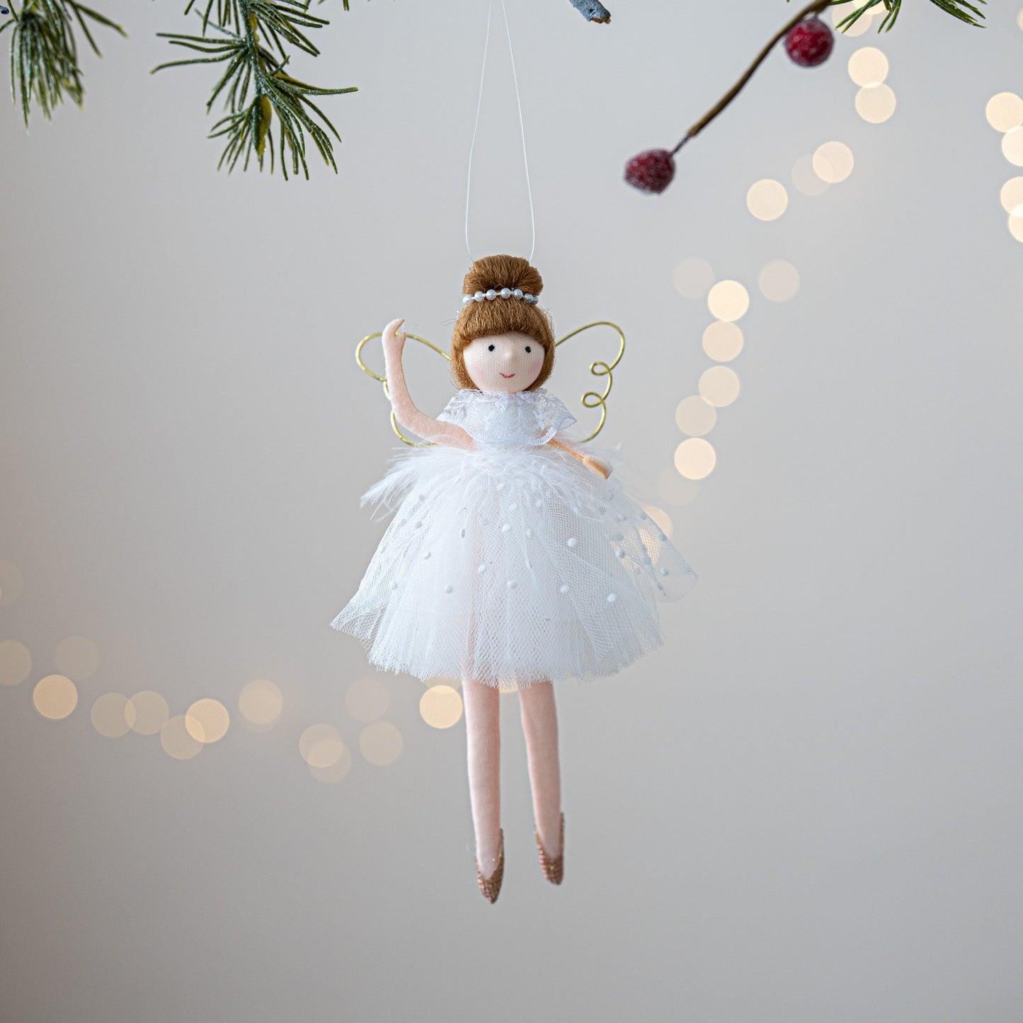 Christmas chiffon dress angel girl doll decoration Christmas tree pendant hanging decoration family New Year decoration