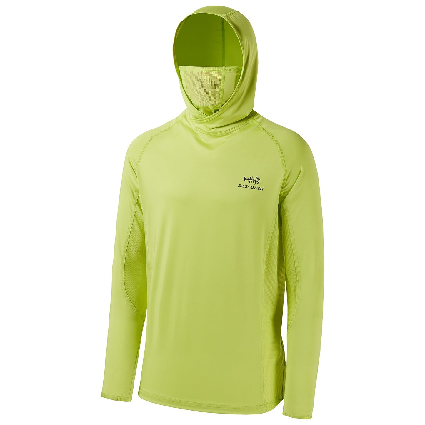 Camisa de Pesca Masculina Bassdash UPF 50+ de Manga Longa com Máscara e Capuz Protetor de Pescoço UV para Manter a Cabeça e o Rosto Aquecidos em Atividades ao Ar Livre, Caminhada e Corrida
