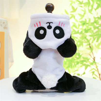Roupinha de Fleece Super Macio para Animais de Estimação Cachorrinho Outono Inverno Pelúcia Quente Macacão para Cães Quatro Patas Dinossauro Unicórnio Cosplay Roupa para Gatos