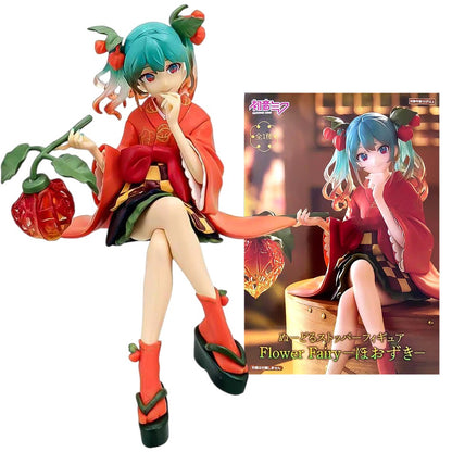Anim Hatsune Miku Sitting Posture Figure Cat Ear Hatsune Model Desktop Decor Collectible Toy Gift for Fans Japanese Kawaii Otaku