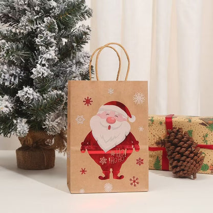 Christmas Kraft Paper Handbags 2026 Xmas Gifts Bag Merry Christmas Decor For Home Cristmas Navidad New Year Packing Bags