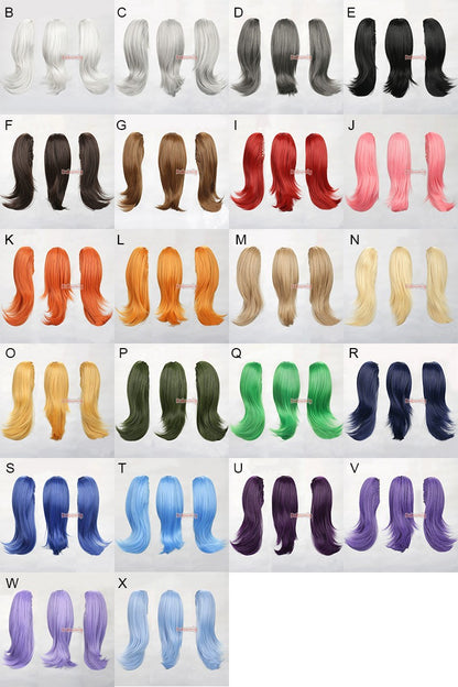 Bubuwig Cabelo Sintético 22 Cores 30cm Curto Liso Rabo de Cavalo Único Moda Anime Preto Vermelho Azul Perucas Cosplay Resistente ao Calor