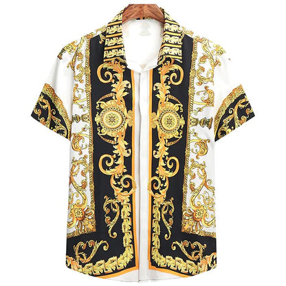 Unisex 2025 Breathable Hawaiian Shirts Baroque French Men's Shirts 3D Printi High Fashion Street Loose Men's Streetwear Shirts