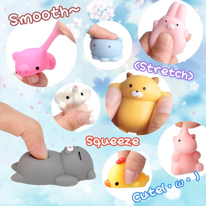 4/5/6PCS Kawaii Squishies Mochi Animal Antistress Toys Stress Relief Ball Relaxing Mood Squeeze Gifts Party Favors for Birthday