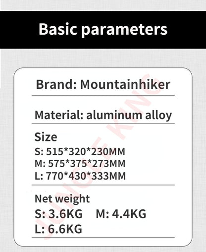 MOUNTAINHIKER Outdoor Storage Box Camping Picnic Travel Aluminum Alloy Large Capacity Box Silver Storage Bag 30-80L