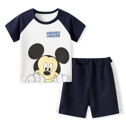 Summer T-shirt Shorts Children's Short Sleeve Set Cotton Tees Pants Tracksuits Boys And Girls Babies Clothes Casual Two Piece