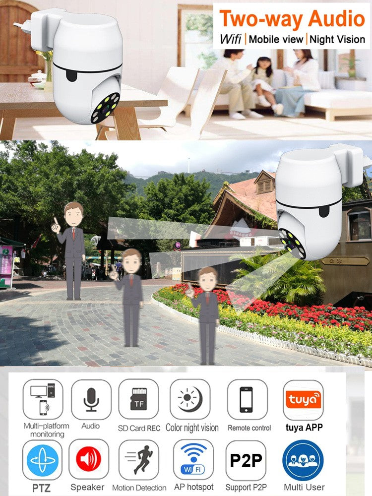 Tuya PTZ IP Camera Wireless Human Auto Tracking Cctv Security Surveillance Smart Cloud Color Night Vision Wifi Home Cam
