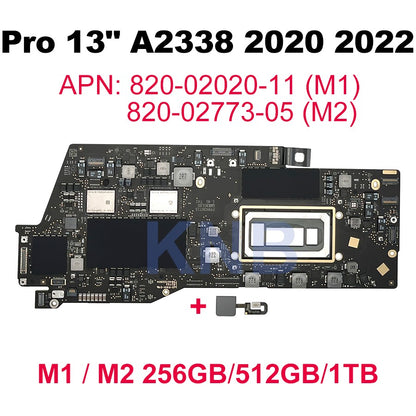 Placa-mãe A2338 Original com Touch ID para MacBook Pro Retina 13" A2159 A2289 A2338 Placa Lógica Anos 2019 2020 2022