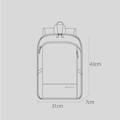 BANGE Laptop Waterproof 15.6" 17.3 Backpack Fashion Male Classic Fashion Travel Moto&Biker Light Scalable Shoulder Bags